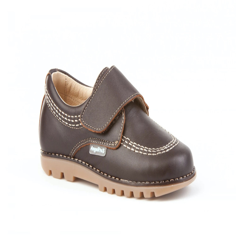 Made in Spain Casual Nappa Leather Single Strap Shoes EU25-EU31 Chocolate
